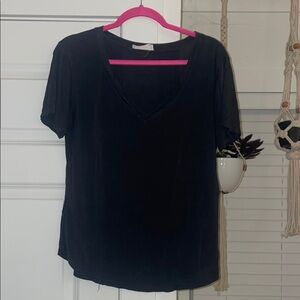 Classic Black V-Neck Women's Top